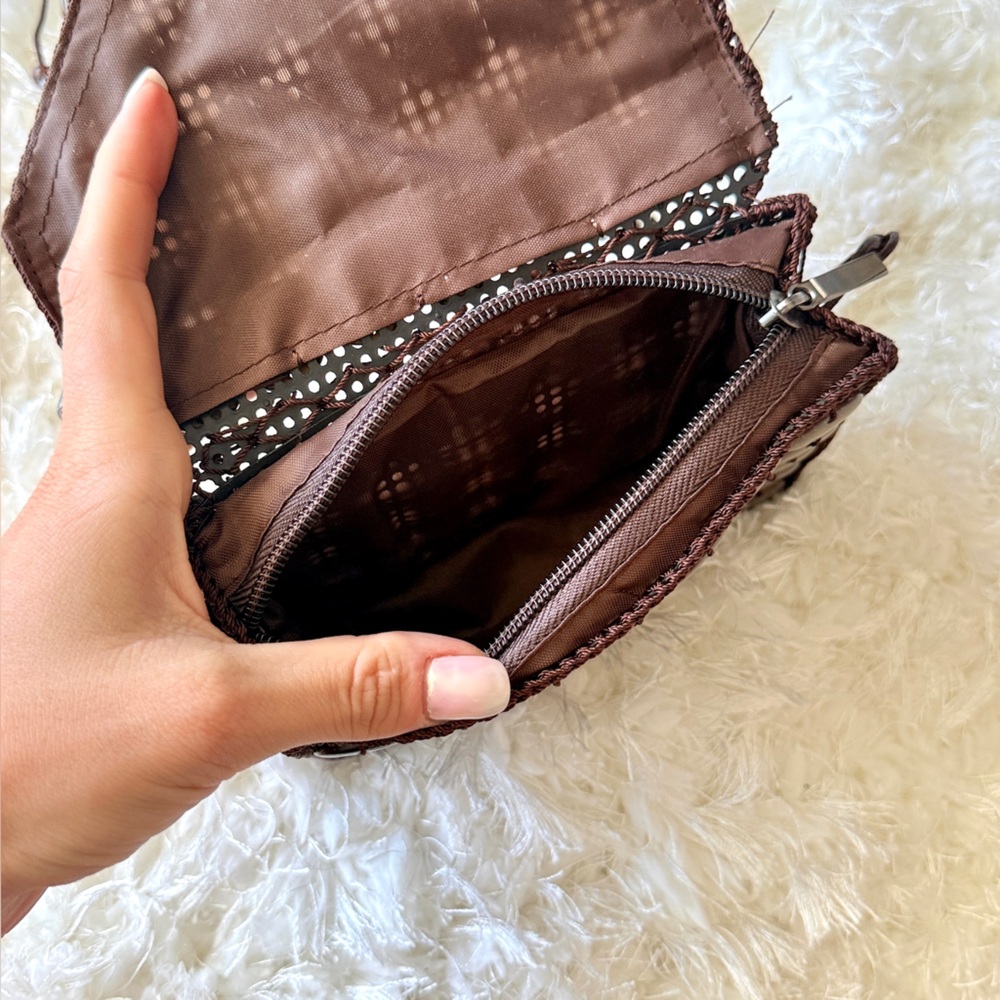 Handcrafted Brown Beaded Crossbody Bag made in India viral oceanus annies - Picture 8 of 9